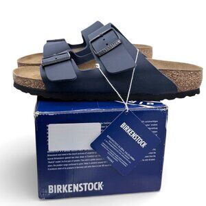 Birkenstock Arizona Navy Sandals EU 39 Two Strap Slide Slip-On Cork Footbed